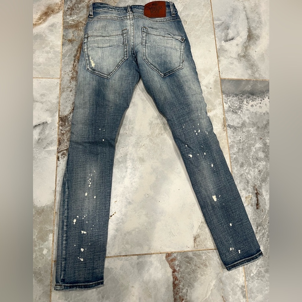 Smugglers Moon. Distressed Blue Skinny Jeans View 2